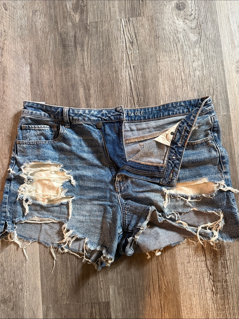 American Eagle Outfitters Distressed Blue Denim Women's Shorts